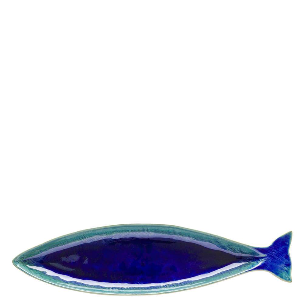 Casafina Dori Atlantic Blue Mackerel Dish Large